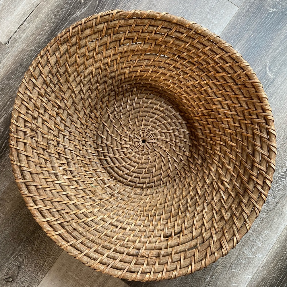 Huge wooden wicker basket.